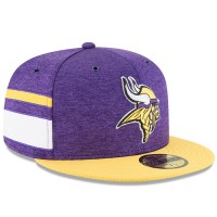 Men's Minnesota Vikings New Era Purple/Gold 2018 NFL Sideline Home Official 59FIFTY Fitted Hat 3058351